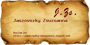 Jaszovszky Zsuzsanna névjegykártya